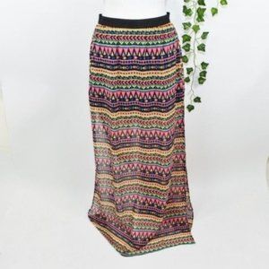 Divided H&M colorful maxi abstract boho skirt